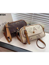 Letter Graphic Square Bag Zipper Adjustable Strap